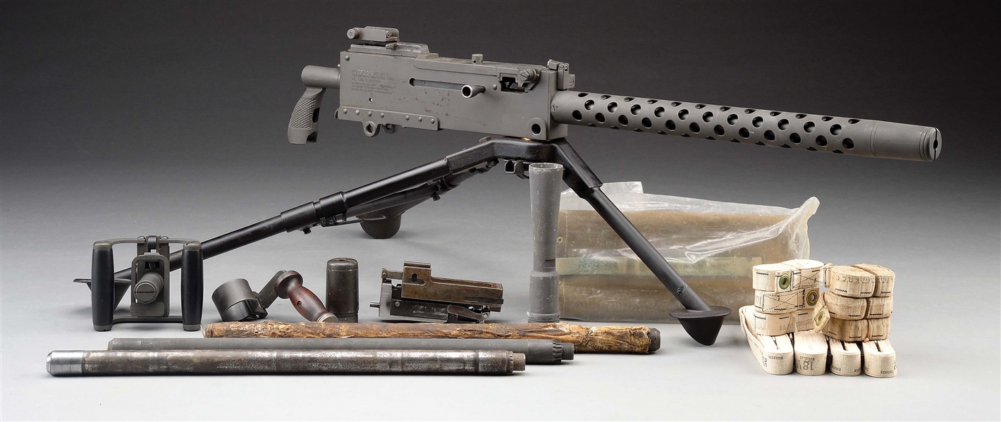 (N) HIGH CONDITION DLO REGISTERED SIDEPLATE BROWNING 1919 A4 MACHINE GUN WITH TRIPOD AND NUMEROUS EXTRAS (FULLY TRANSFERABLE).
