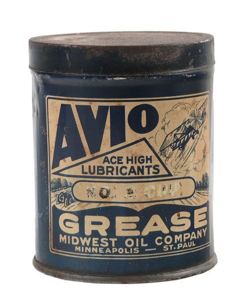 AVIO & ACE HIGH ONE POUND GREASE CAN.