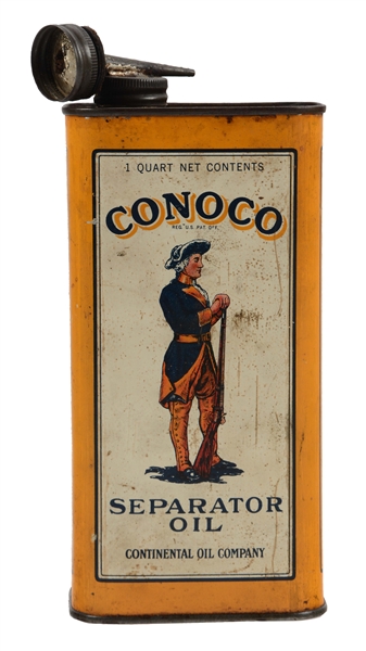 CONOCO SEPARATOR OIL ONE QUART SQUARE CAN.