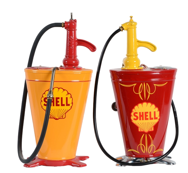 LOT OF 2: SHELL RESTORED GREASE PUMPS.