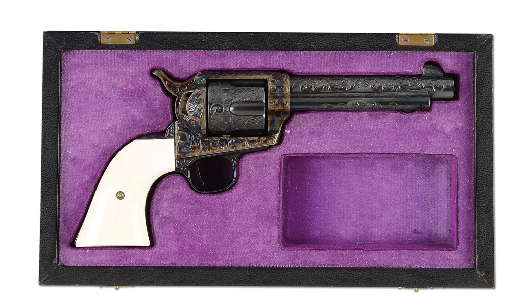 (C) EXQUISTELY ENGRAVED COLT PRE-WAR SINGLE ACTION ARMY REVOLVER (1933).
