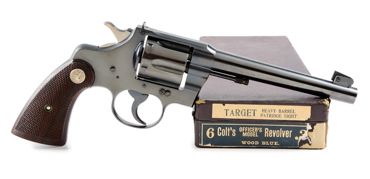 (C) BOXED COLT OFFICERS MODEL .32 CALIBER DOUBLE ACTION TARGET REVOLVER (1941).
