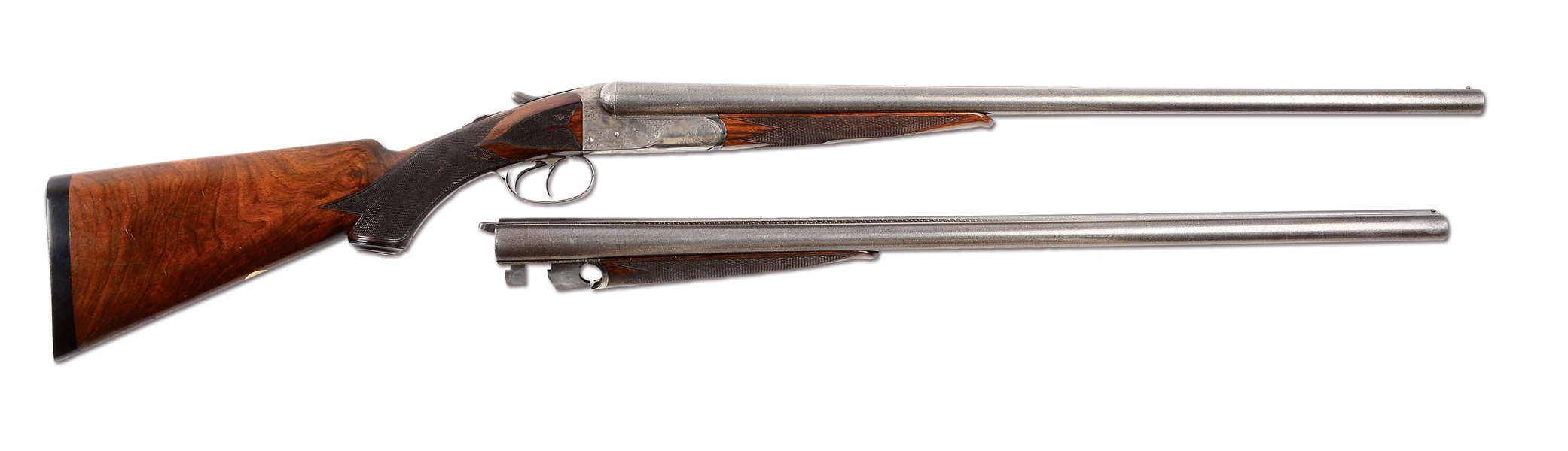 (A) CASED DELUXE FACTORY ENGRAVED COLT MODEL 1883 HAMMERLESS BOXLOCK SHOTGUN WITH 2 BARRELS (1894).