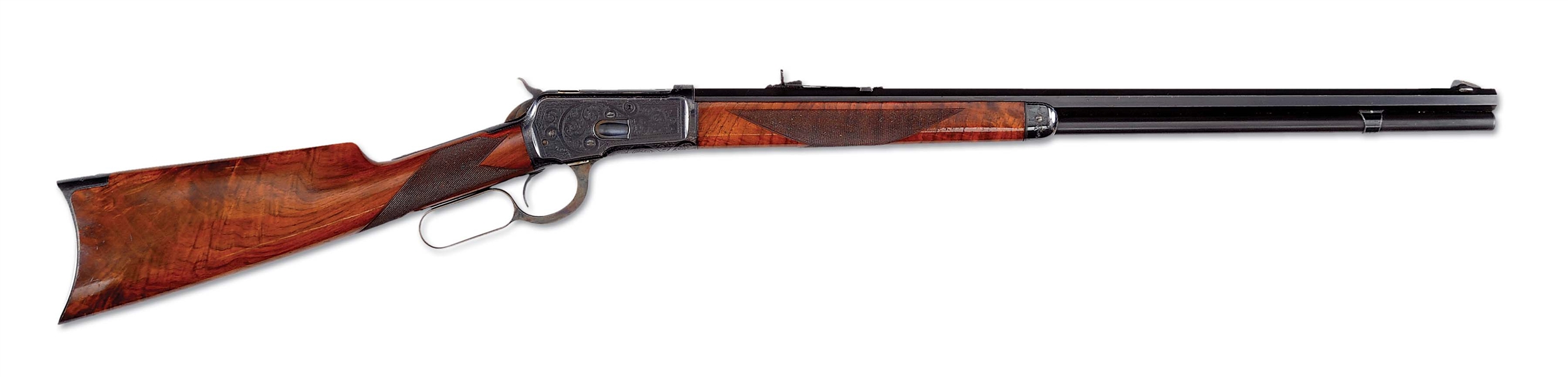 (A) MAGNIFICENT FACTORY ENGRAVED 1ST YEAR PRODUCTION WINCHESTER MODEL 1892 .44 CALIBER RIFLE.