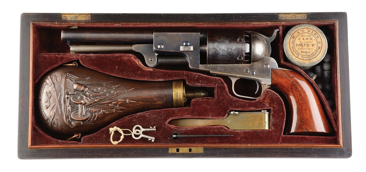 (A) VERY FINE & EXTREMELY RARE FRENCH FITTED ROSEWOOD CASED COLT 3RD MODEL DRAGOON (1851).