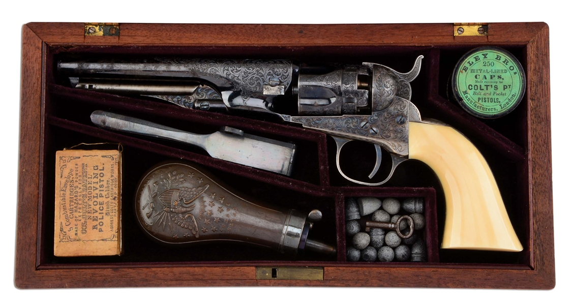 (A) CASED J.H. BODWELL DELUXE ENGRAVED COLT FACTORY PRESENTATION 1862 POLICE (1868).