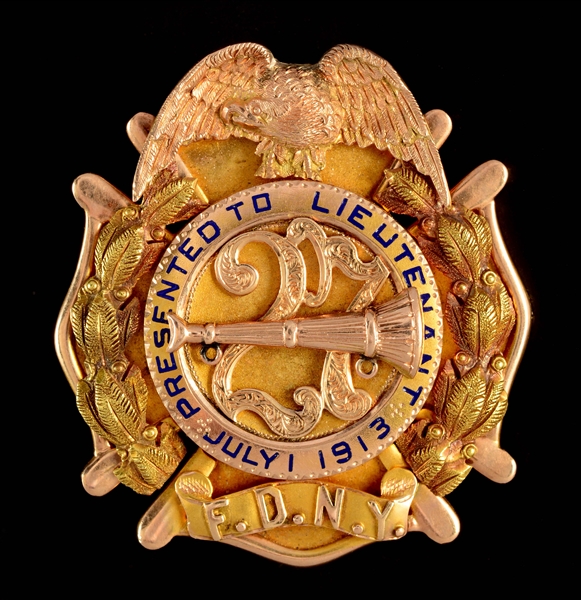 14K GOLD 27 YEAR BADGE FROM FDNY.