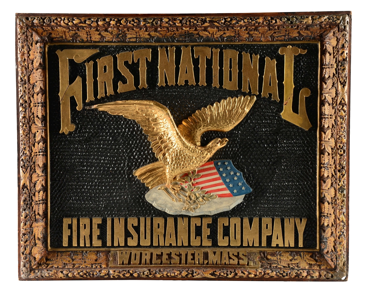 FIRST NATIONAL FIRE INSURANCE COMPANY ADVERTISING SIGN.