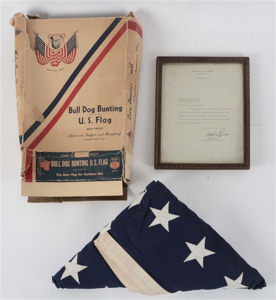 48 STAR AMERICAN FLAG FLOWN OVER THE U.S. CAPITAL DECEMBER 8, 1941.