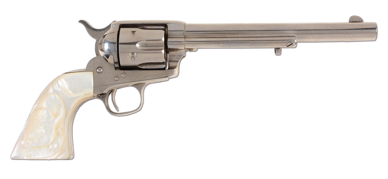 (A) NEAR NEW PHENOMENAL CONDITION NICKEL COLT SINGLE ACTION ARMY REVOLVER (1876).