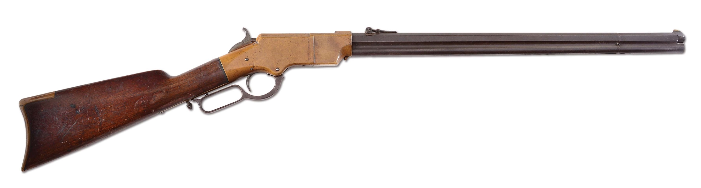 (A) HENRY MODEL 1860 LEVER ACTION RIFLE, MARKED "W. F. GILBERT 1870".
