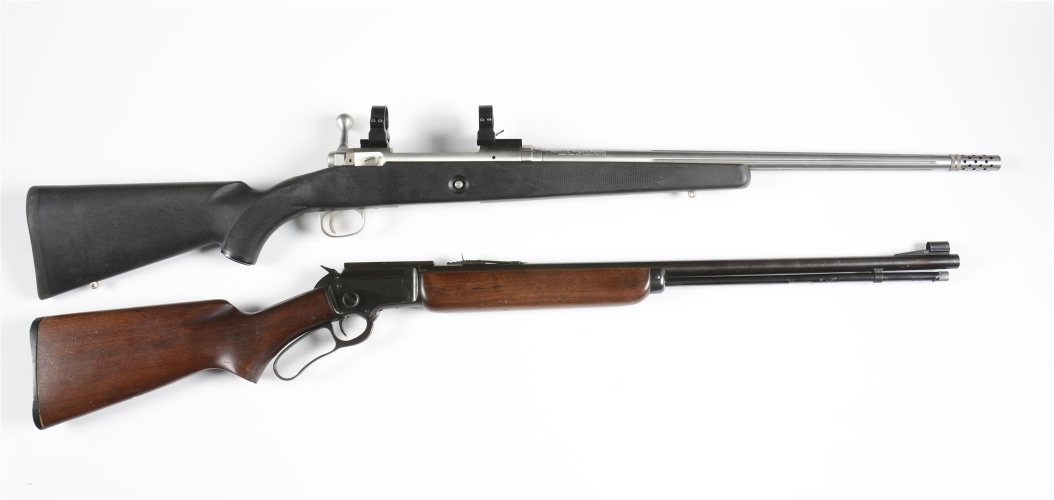(M) LOT OF 2: SAVAGE MODEL 116 BOLT ACTION & MARLIN MODEL 39A LEVER ACTION RIFLES.