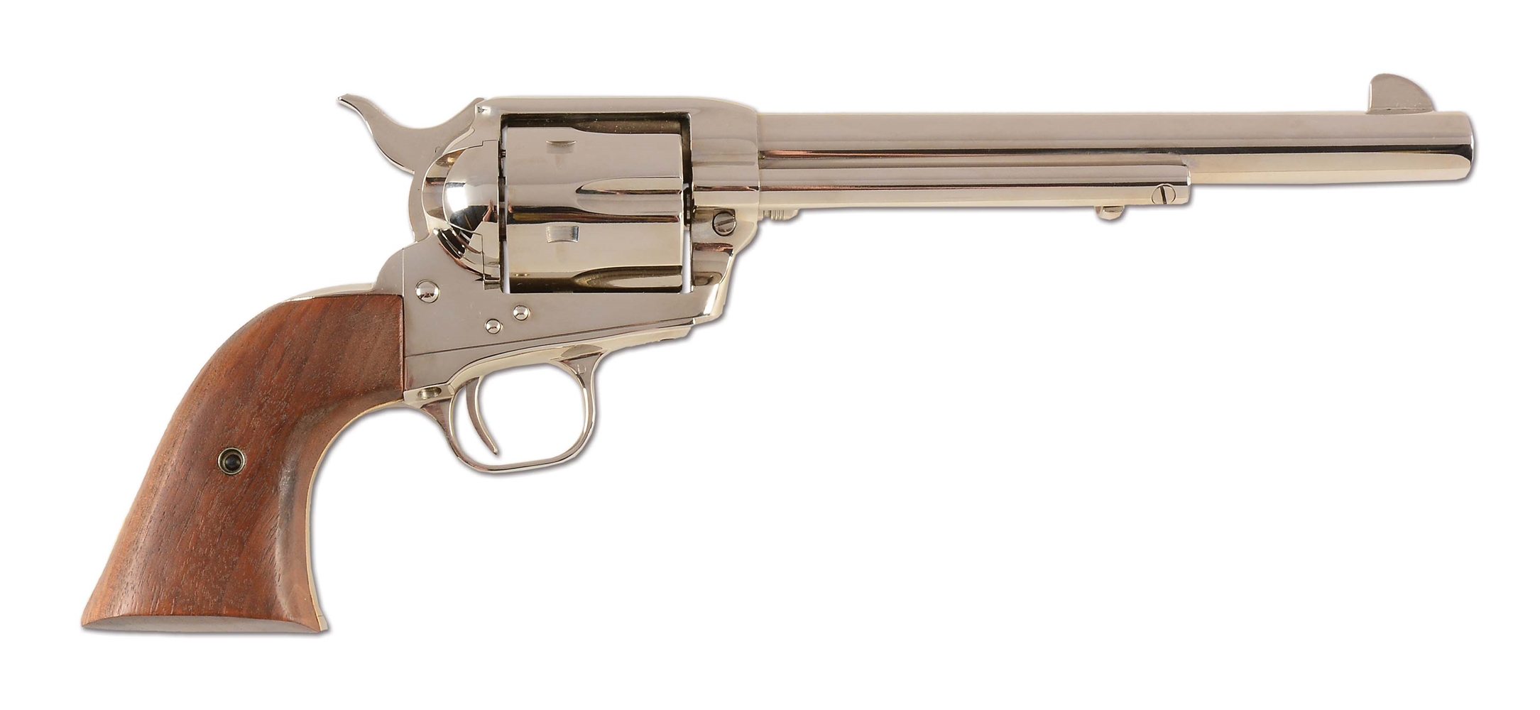 (M) BOXED COLT NICKEL PLATED 3RD GENERATION SINGLE ACTION ARMY REVOLVER (1979).