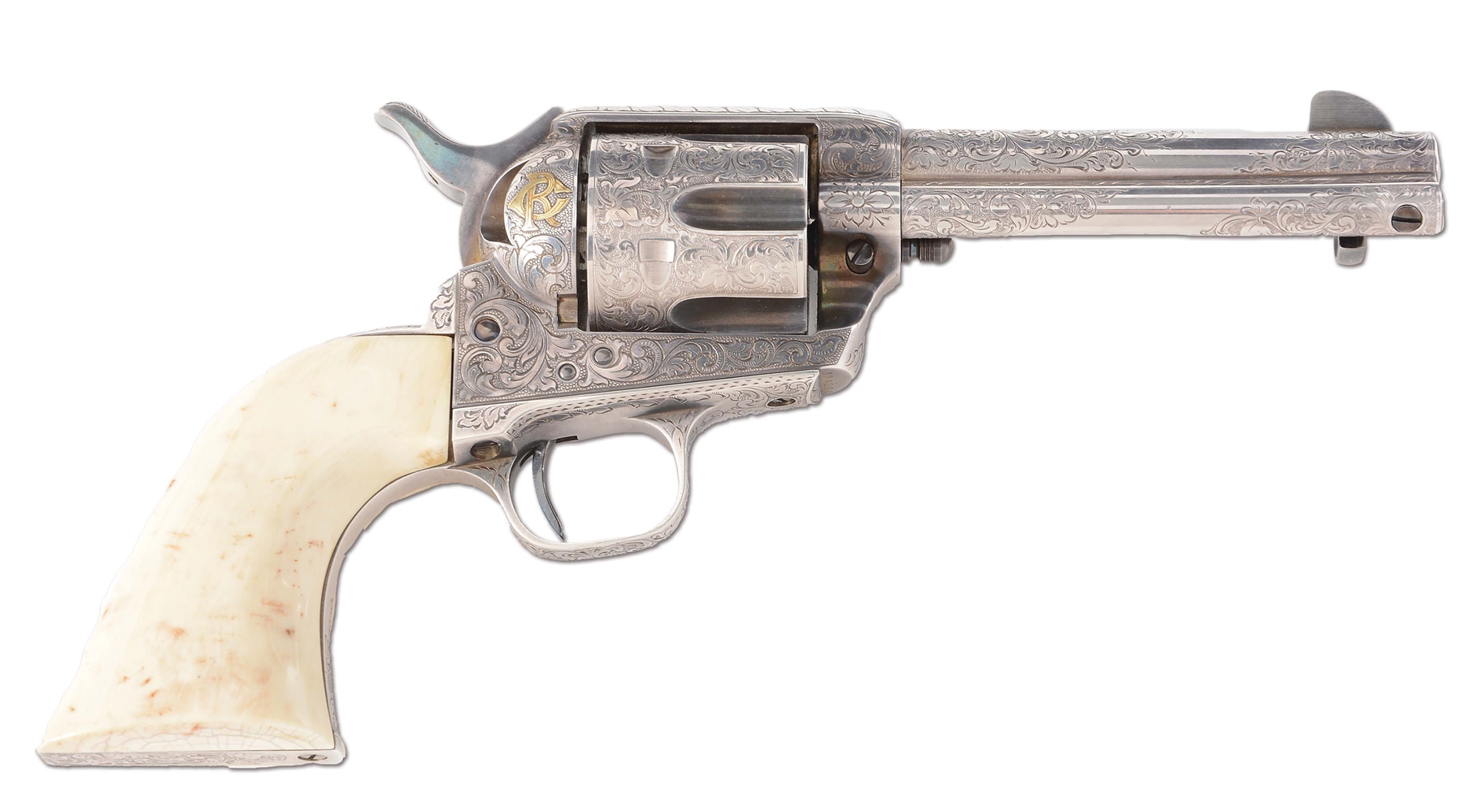 (C) FABULOUS ALVIN WHITE ENGRAVED WITH GOLD COLT 2ND GENERATION SINGLE ACTION ARMY REVOLVER (1957).
