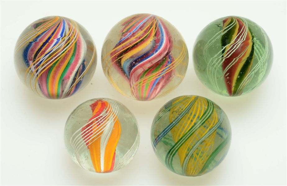 LOT OF 5: SWIRL MARBLES