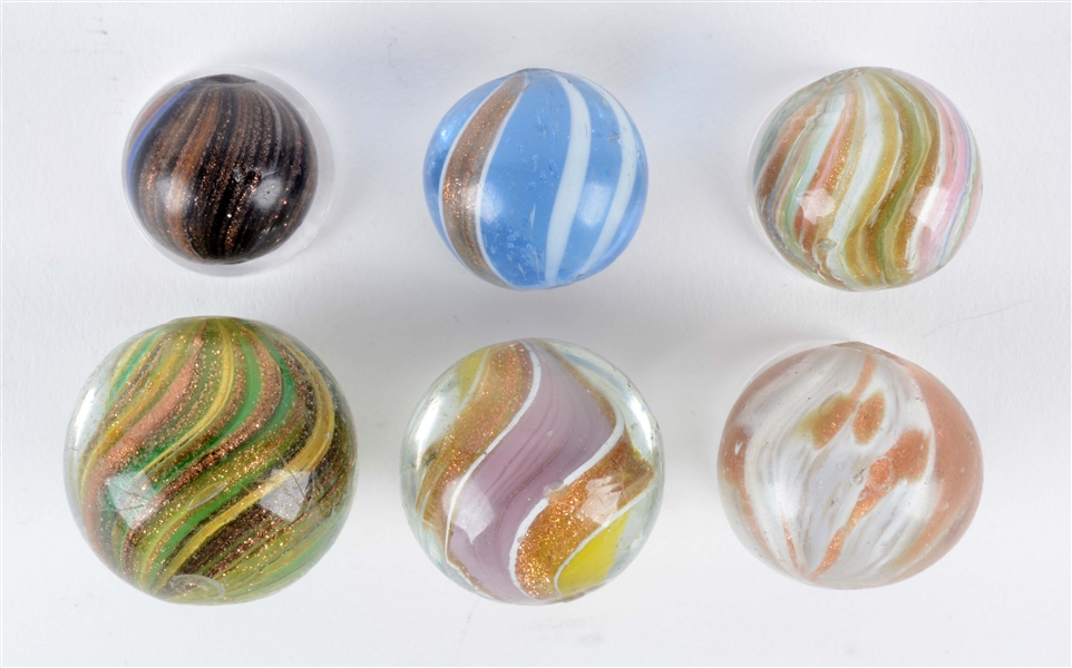 LOT OF 6: LUTZ MARBLES.