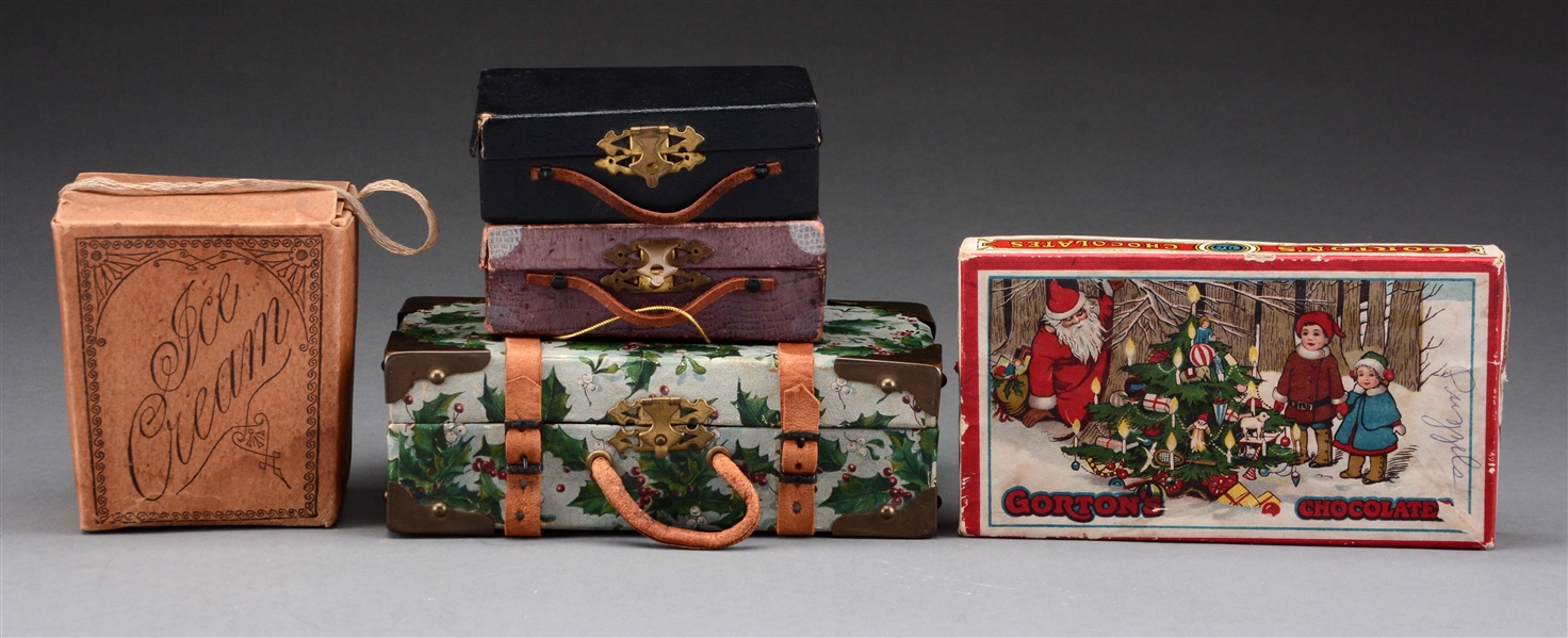 LOT OF 5: CHRISTMAS CANDY BOXES.