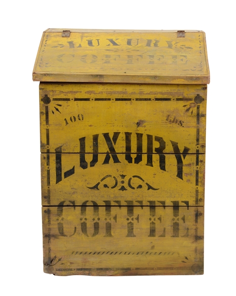 LUXURY COFFEE WOODEN COUNTRY STORE ADVERTISING BIN.
