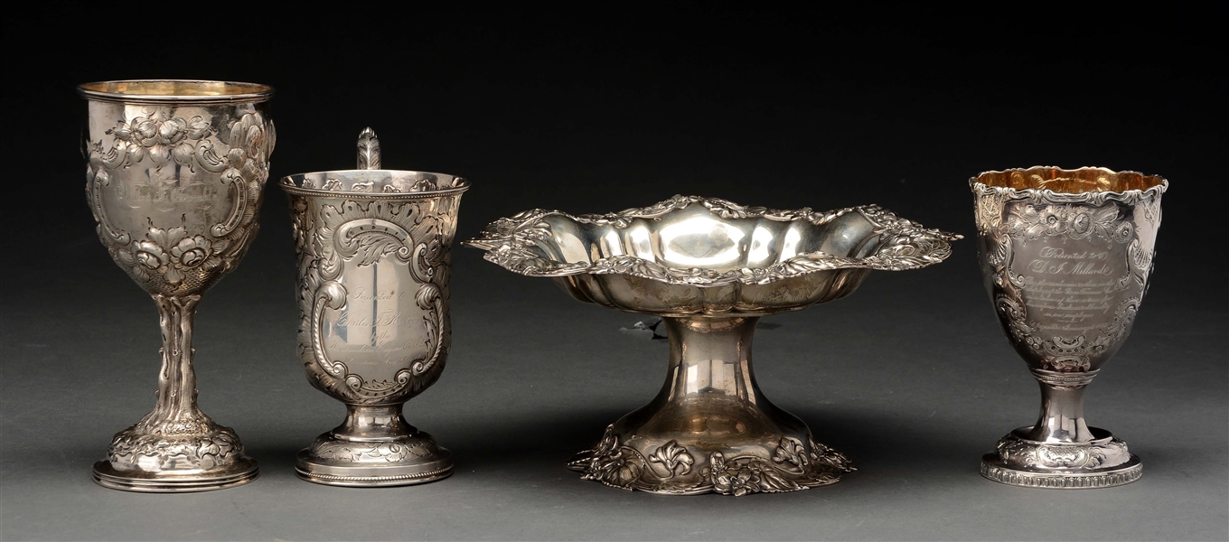 A GROUP OF AMERICAN SILVER PRESENTATION ARTICLES. 