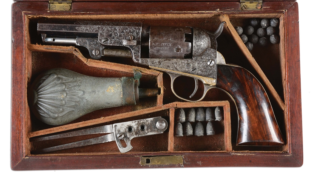 (A) FACTORY CASED & ENGRAVED "FROM THE INVENTOR" COLT MODEL 1849 POCKET PERCUSSION REVOLVER.