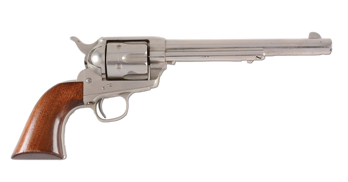 (A) OUTSTANDING FACTORY NICKEL COLT SINGLE ACTION ARMY REVOLVER (1881).