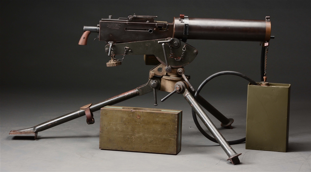 (N) RARE COLT MODEL OF 1919 WATER COOLED MACHINE GUN ON COLT COMMERCIAL TRIPOD (CURIO & RELIC)
