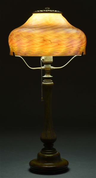 TIFFANY STUDIOS DAMASENE TABLE LAMP.