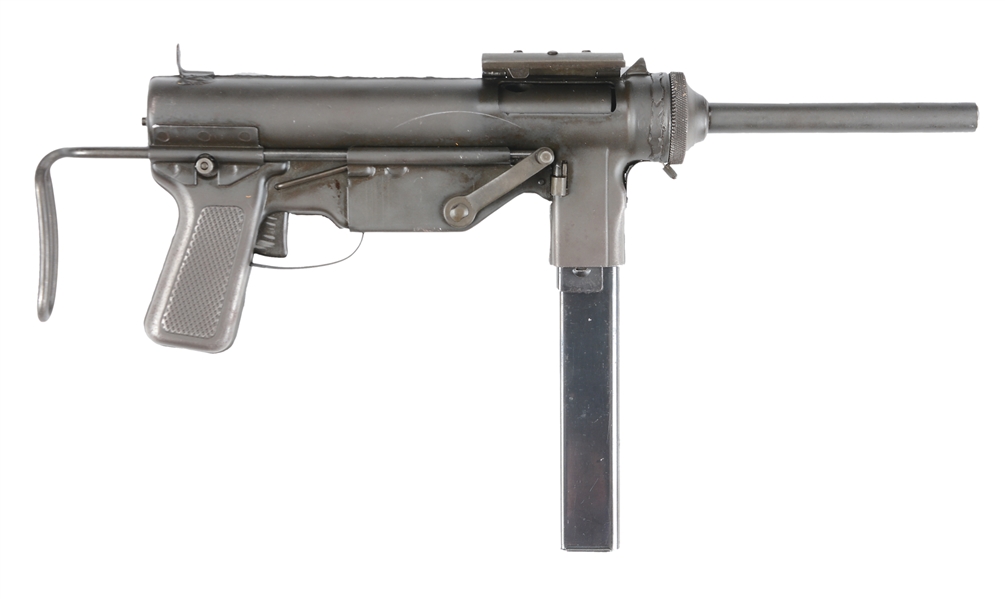 (N) HIGH ORIGINAL CONDITION SCARCE EARLY EXPERIMENTAL M3 “GREASE GUN”  MACHINE GUN (CURIO AND RELIC) 