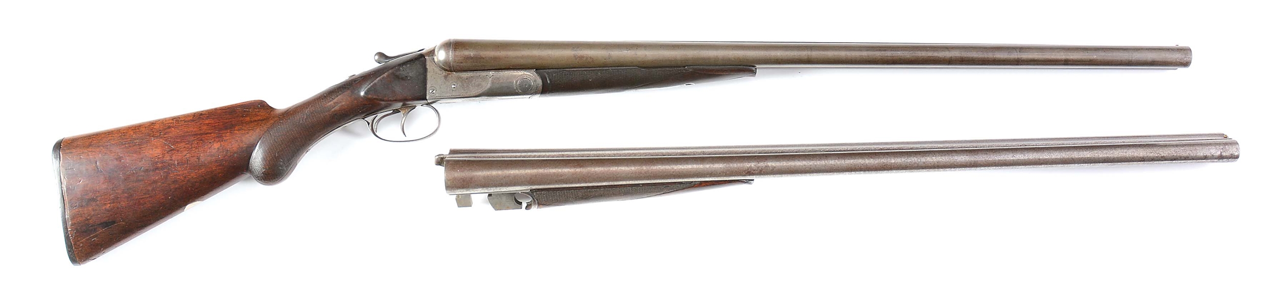 (A) COLT MODEL 1883 SXS 10 GAUGE SHOTGUN WITH EXTRA BARREL SET.