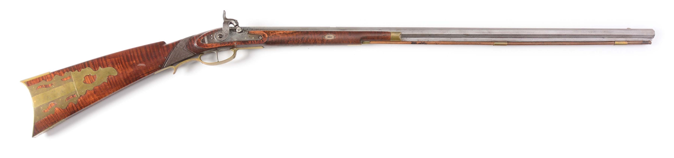 (A) A.W. SPIES WARRANTED PERCUSSION HALF-STOCK KENTUCKY RIFLE.