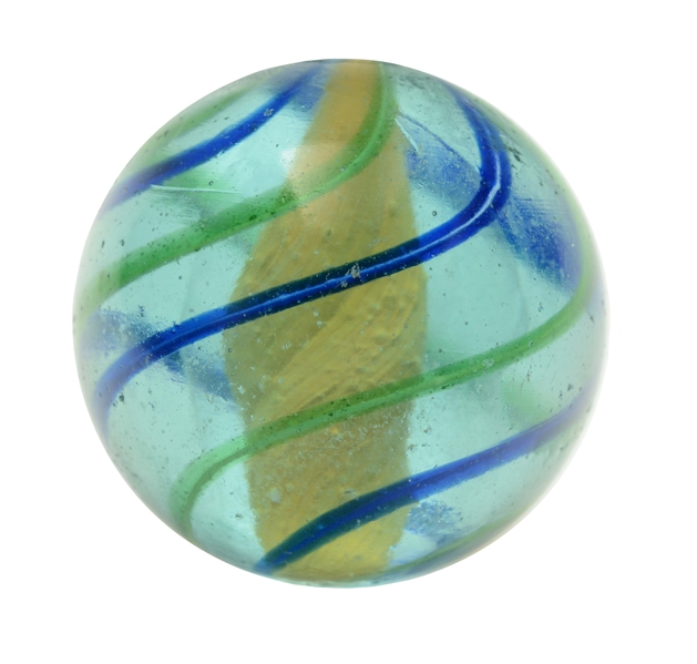 BLUE GLASS SOLID CORE MARBLE.