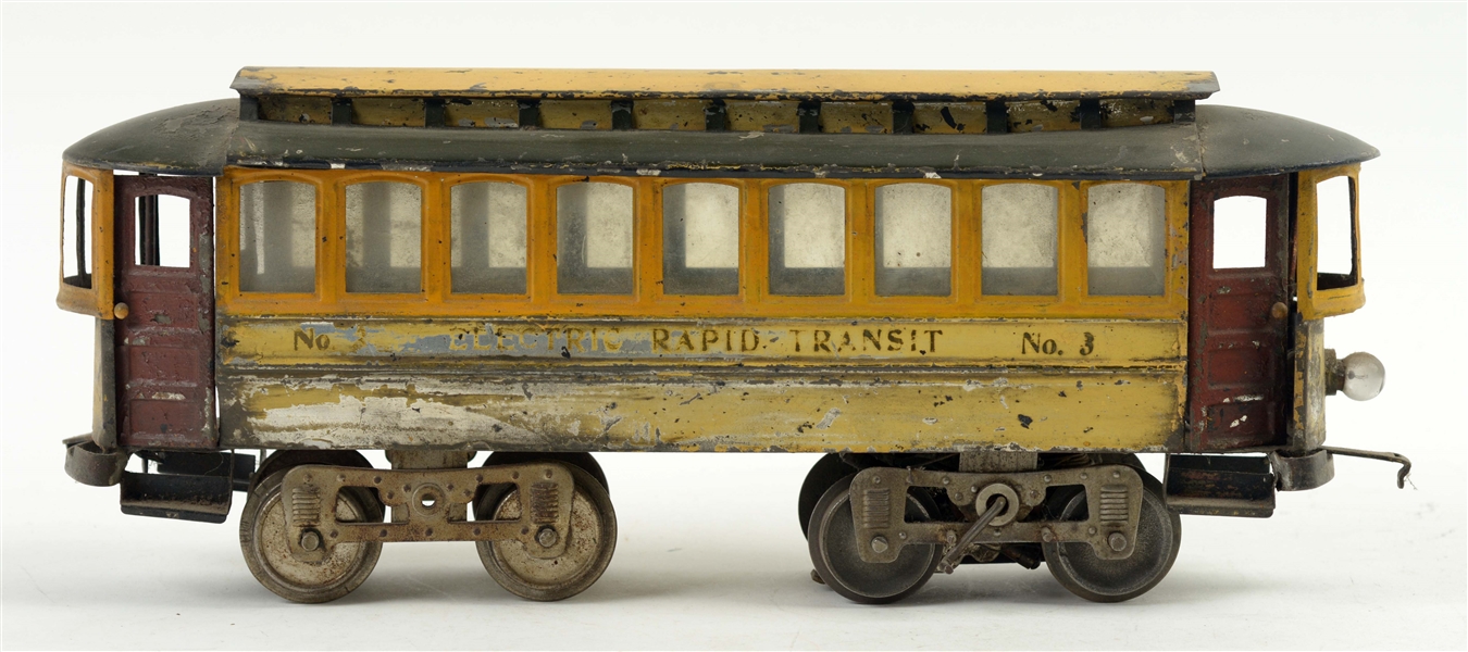 EARLY LIONEL NO. 3 ELECTRIC RAPID TRANSIT TROLLEY.