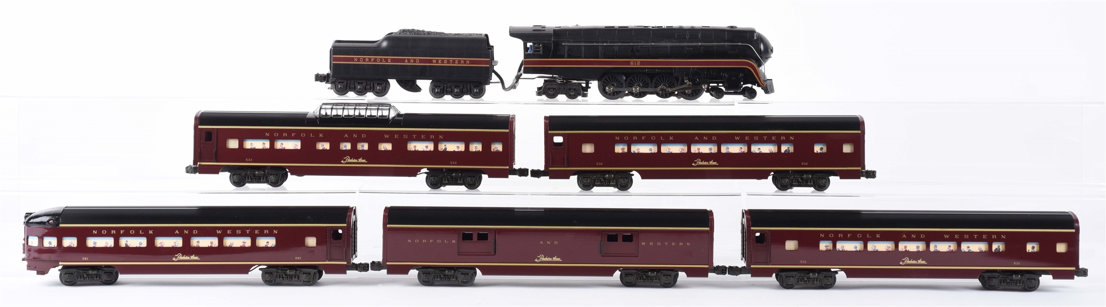 LOT OF 7: NO. 2800 WILLIAMS NORFOLK AND WESTERN PASSENGER SET.