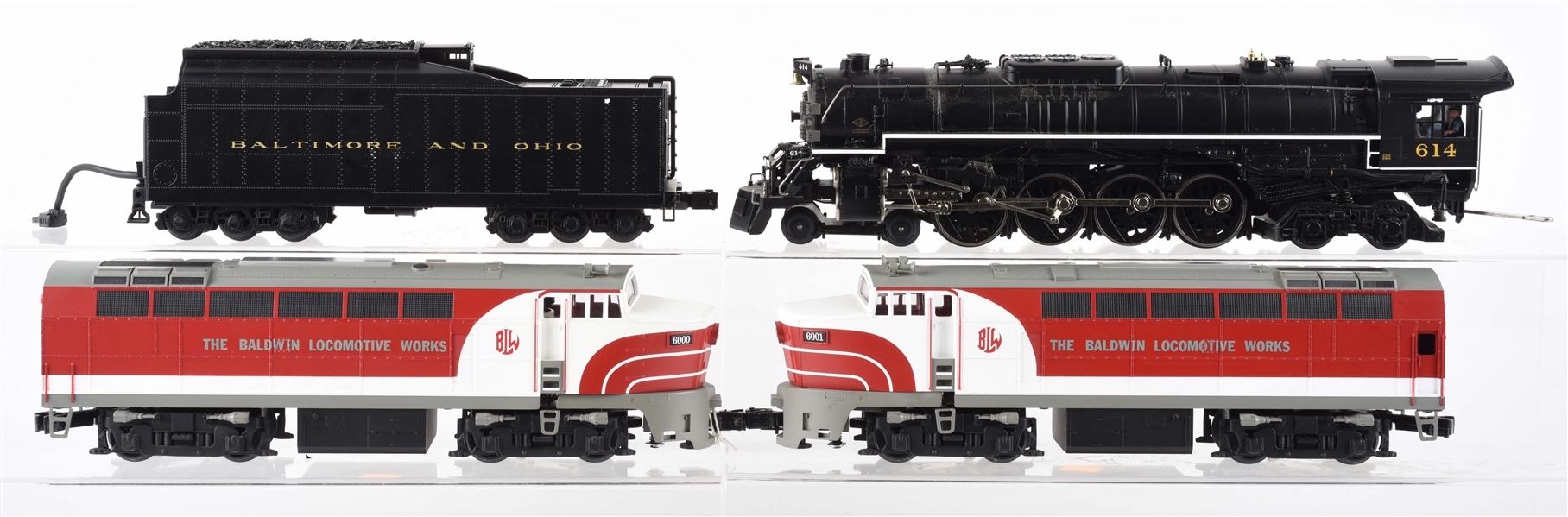 LOT OF 4: WILLIAMS 6001, 6000, 614 TRAINS. 