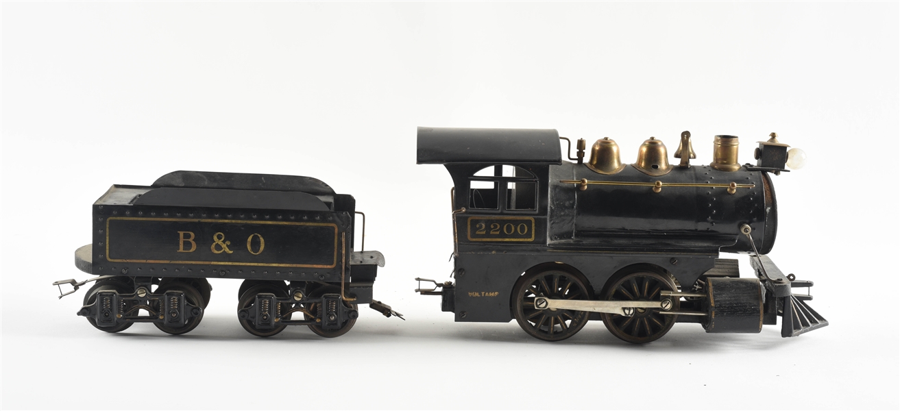 LOT OF 2: VOLTAMP NO. 2200 ENGINE AND B&O TENDER. 
