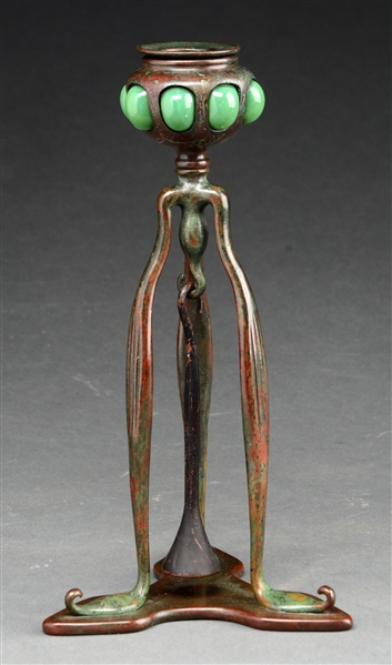 TIFFANY STUDIOS RETICULATED CANDLESTICK.