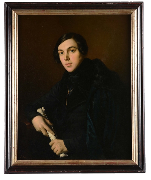 JACQUES ECK (FRANCE, 1812-1887) PORTRAIT OF A YOUNG GENTLEMAN.  