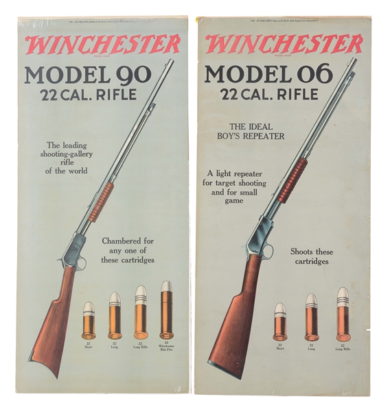 LOT OF 2: WINCHESTER .22 CALIBER RIFLE PANEL DISPLAYS.