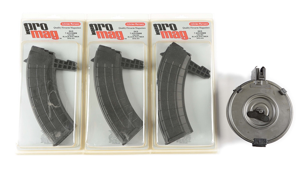 LOT OF 4: SKS AND AK-47 MAGAZINES.