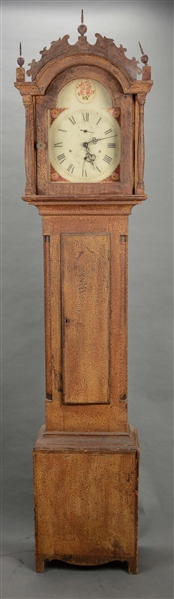 SILAS HOADLEY (PLYMOUTH, CT, 1786-1870) GRAIN-PAINTED TALL-CASE CLOCK.
