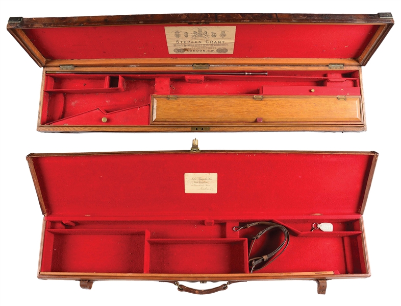 LOT OF 2: EXCELLENT TURN OF THE CENTURY ENGLISH GUN CASES.