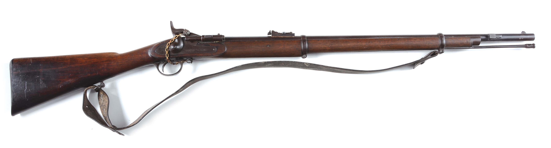 (A) 1859 DATED ENFIELD MILITARY RIFLE WITH SNIDER CONVERSION. 