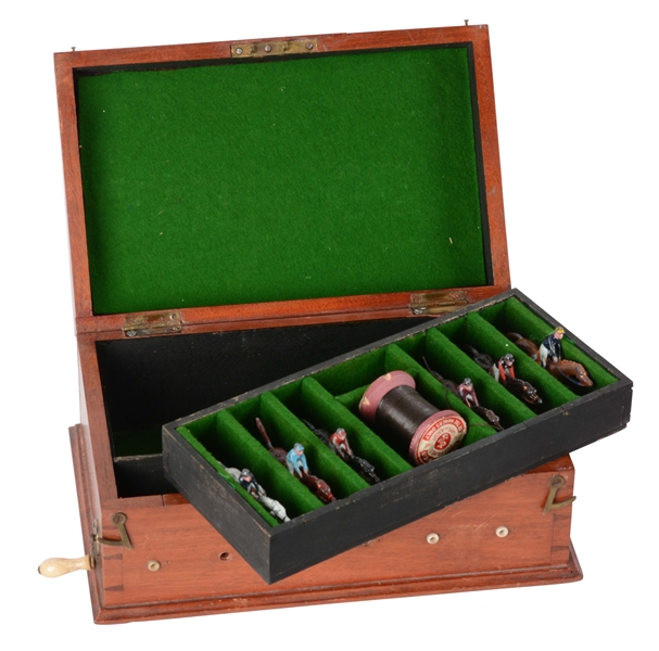 EARLY ENGLISH ASCOT HORSE RACING GAME IN ORIGINAL WOODEN BOX.
