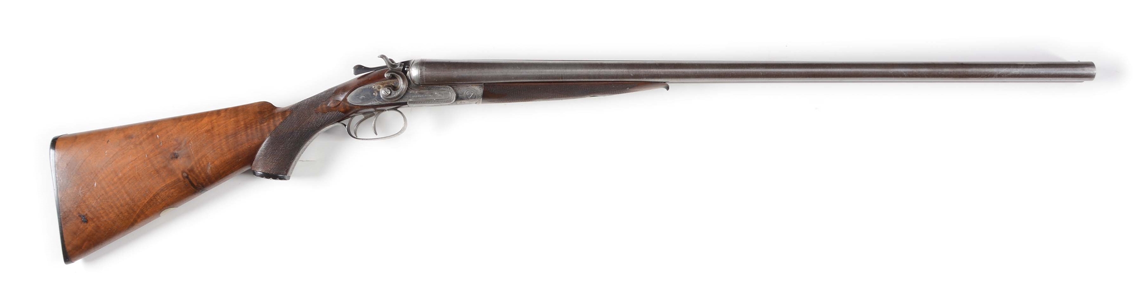 (A) RARE HIGH GRADE J.P. LOVELL ARMS CO. OF BOSTON, MA. 12 BORE DOUBLE BARREL HAMMER GUN.
