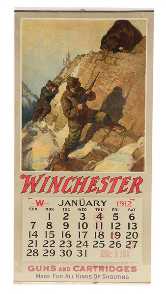 1912 WINCHESTER CALENDER