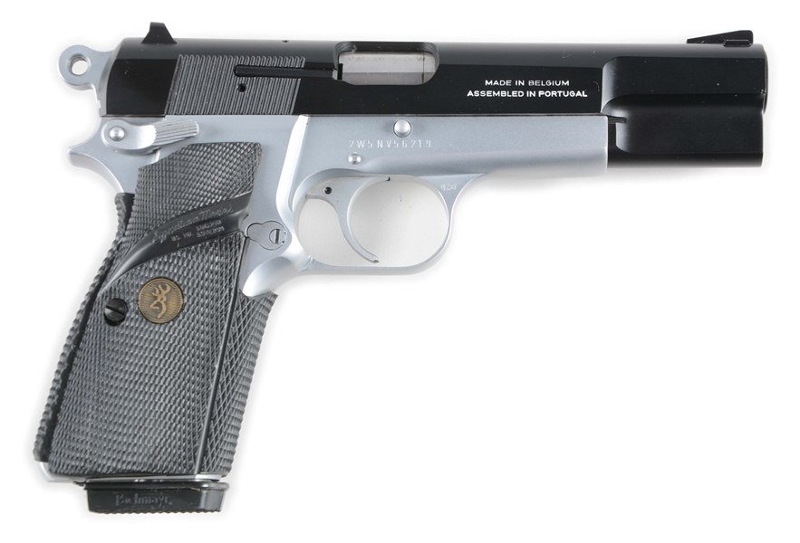 (M) CASED BROWNING HI-POWER PRACTICAL .40 CALIBER SEMI-AUTOMATIC PISTOL.