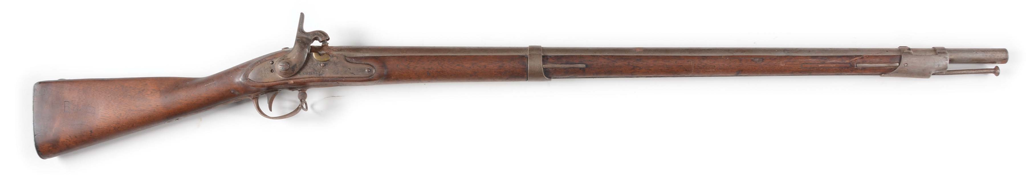 (A) ELI WHITNEY 2ND CONTRACT MODEL 1822 MUSKET ARSENAL CONVERTED TO PERCUSSION WITH FRAMED DOCUMENTATION.