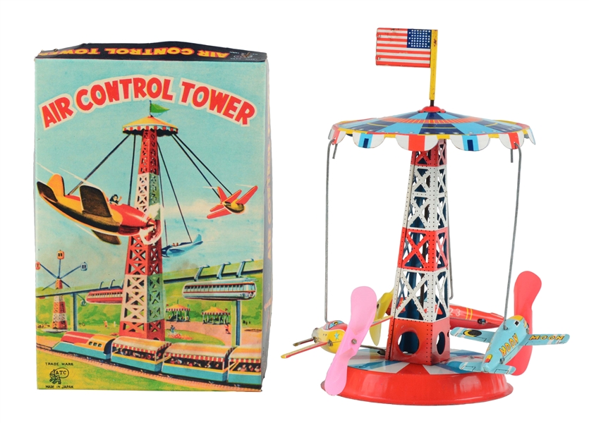 TIN LITHO WIND UP SPACE AIR CONTROL TOWER.