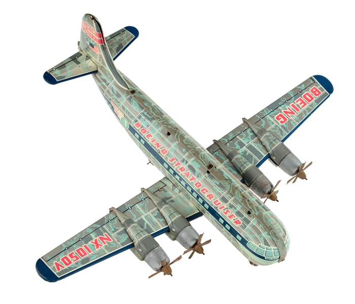 TIN LITHO FRICTION BOEING STRATOCRUISER SILVER KING.