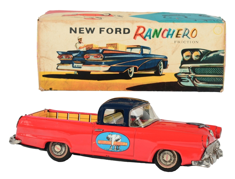 TIN LITHO AND PAINTED FRICTION FORD RANCHERO.